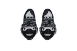Lanvin Leather Curb Sneaker Black Grey