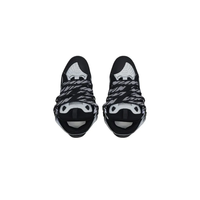 Lanvin Leather Curb Sneaker Black Grey