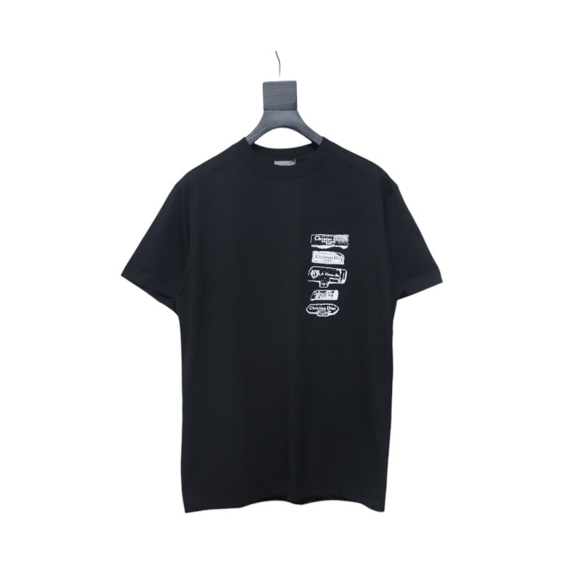 Dior Archives Labels T-Shirt Black