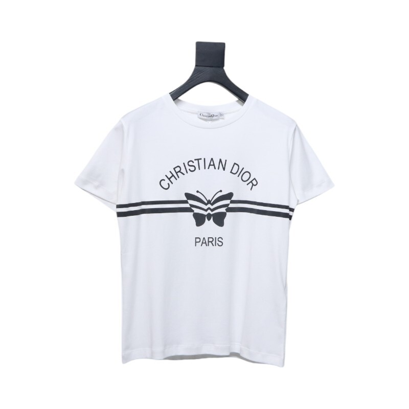 Dior 'Christian Dior' Papillon Motif T-Shirt White