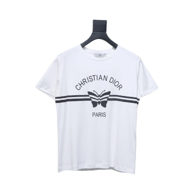 Dior 'Christian Dior' Papillon Motif T-Shirt White 01