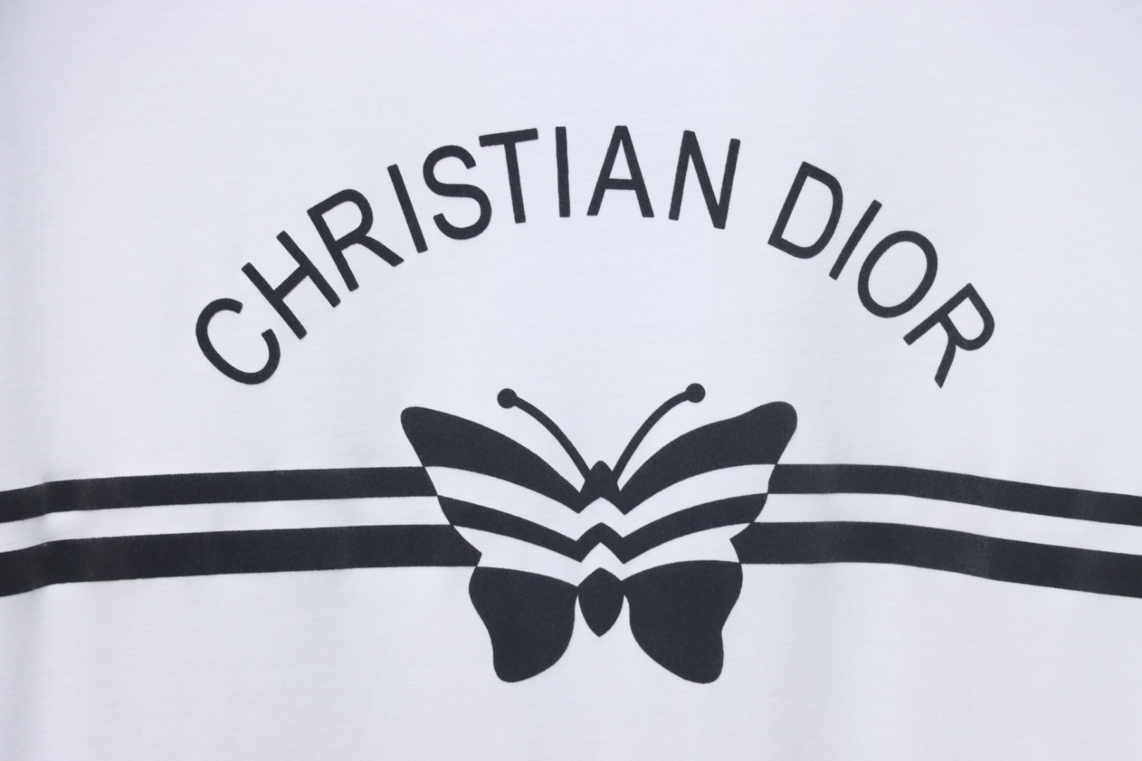 Dior 'Christian Dior' Papillon Motif T-Shirt White