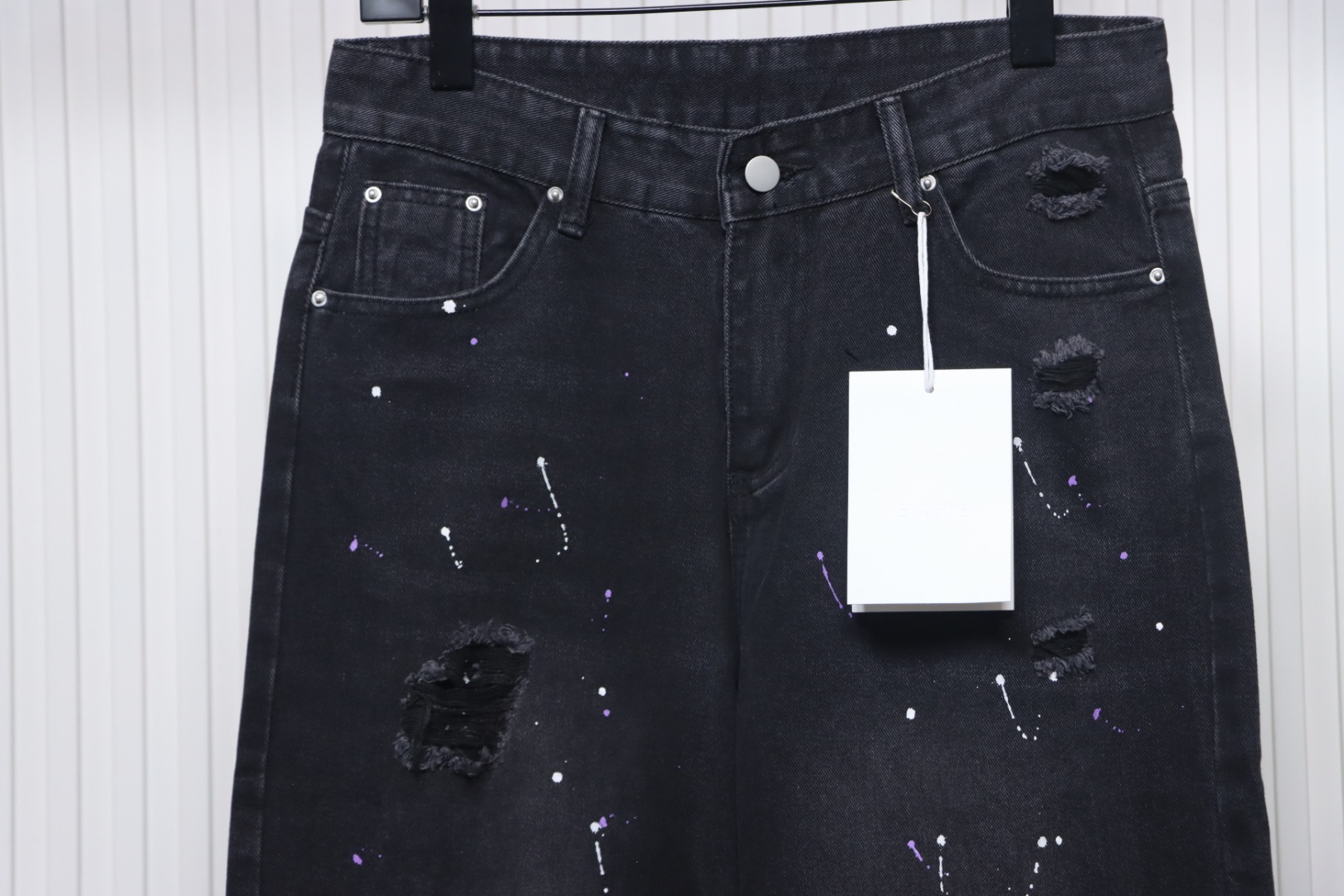 We11done Heart Lettering Embroidered Jeans