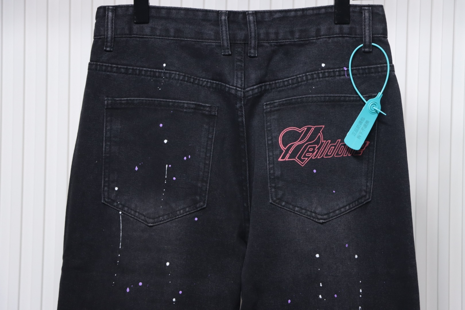 We11done Heart Lettering Embroidered Jeans