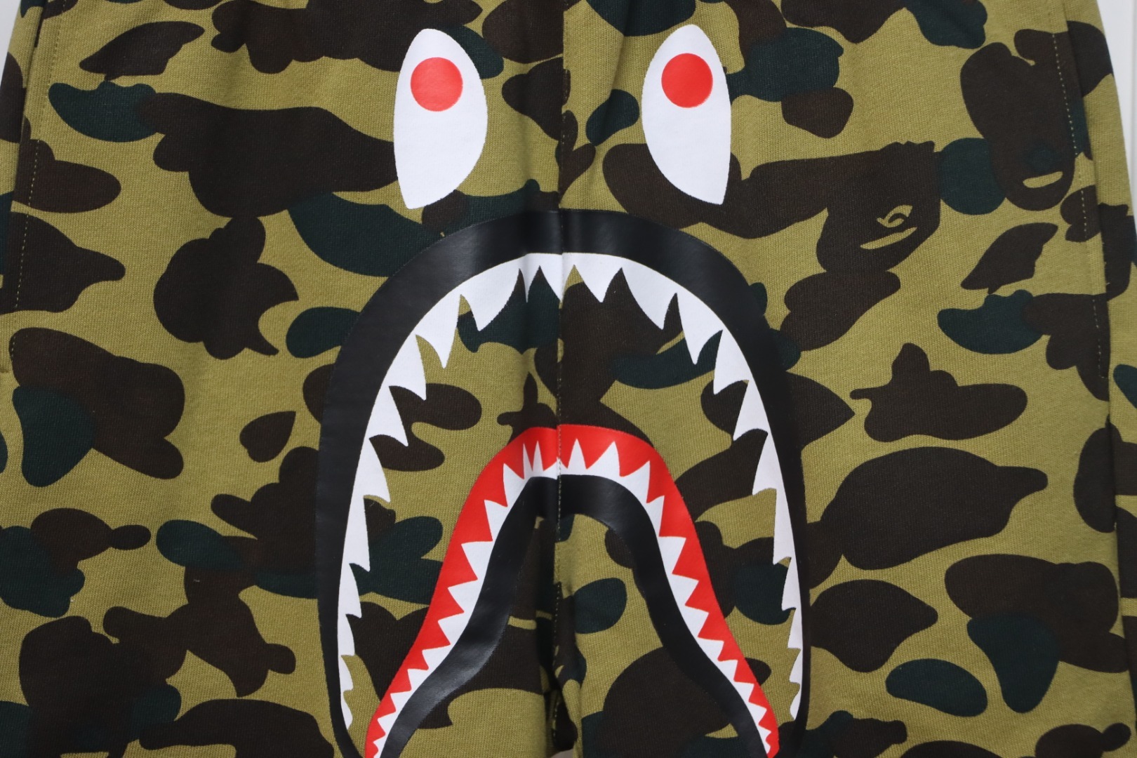 Bape ABC Camo Shark Sweat Shorts Green