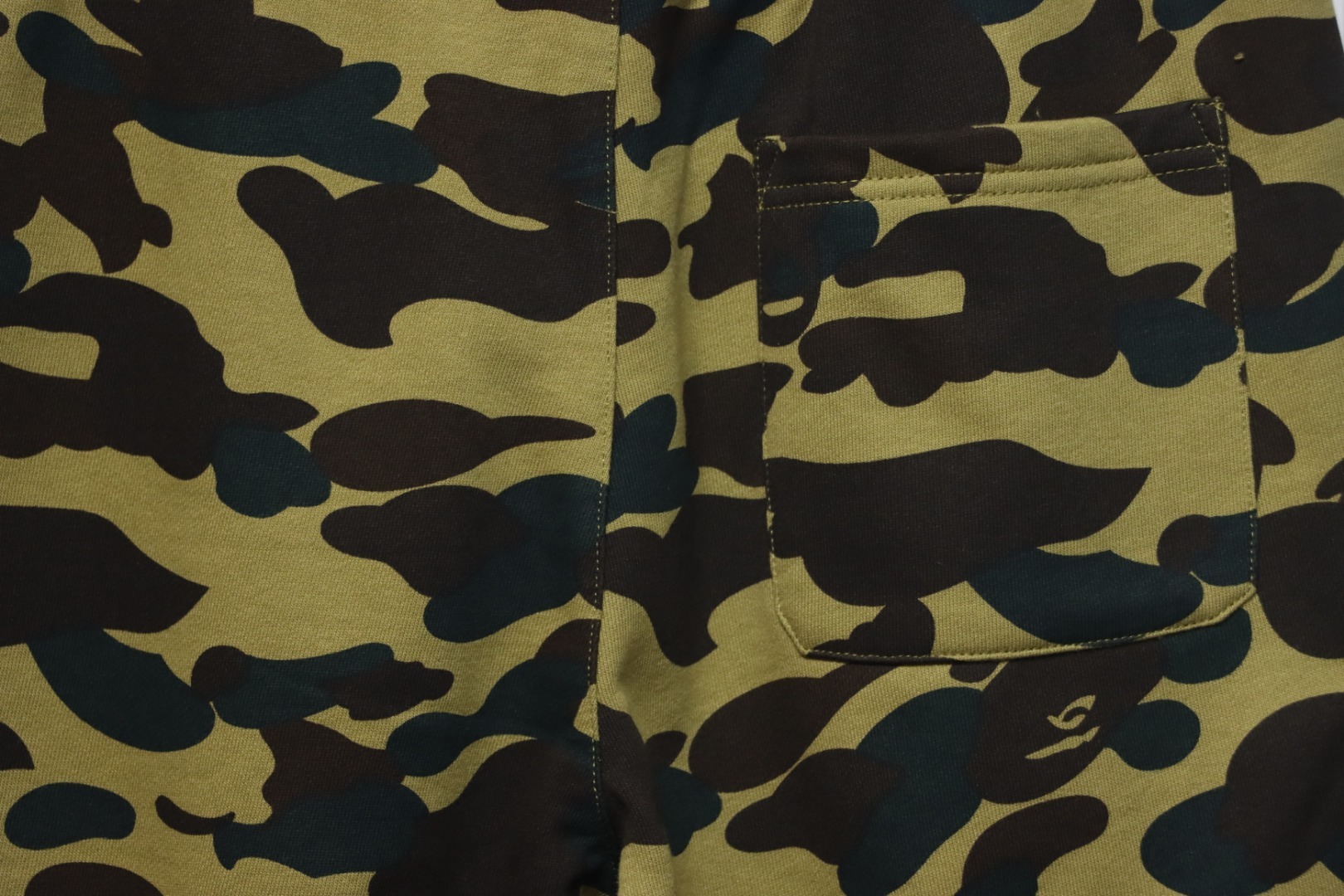 Bape ABC Camo Shark Sweat Shorts Green