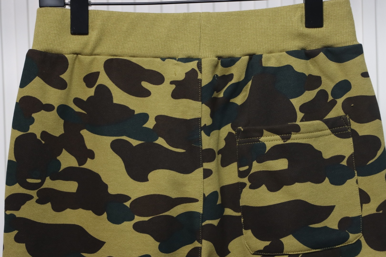 Bape ABC Camo Shark Sweat Shorts Green