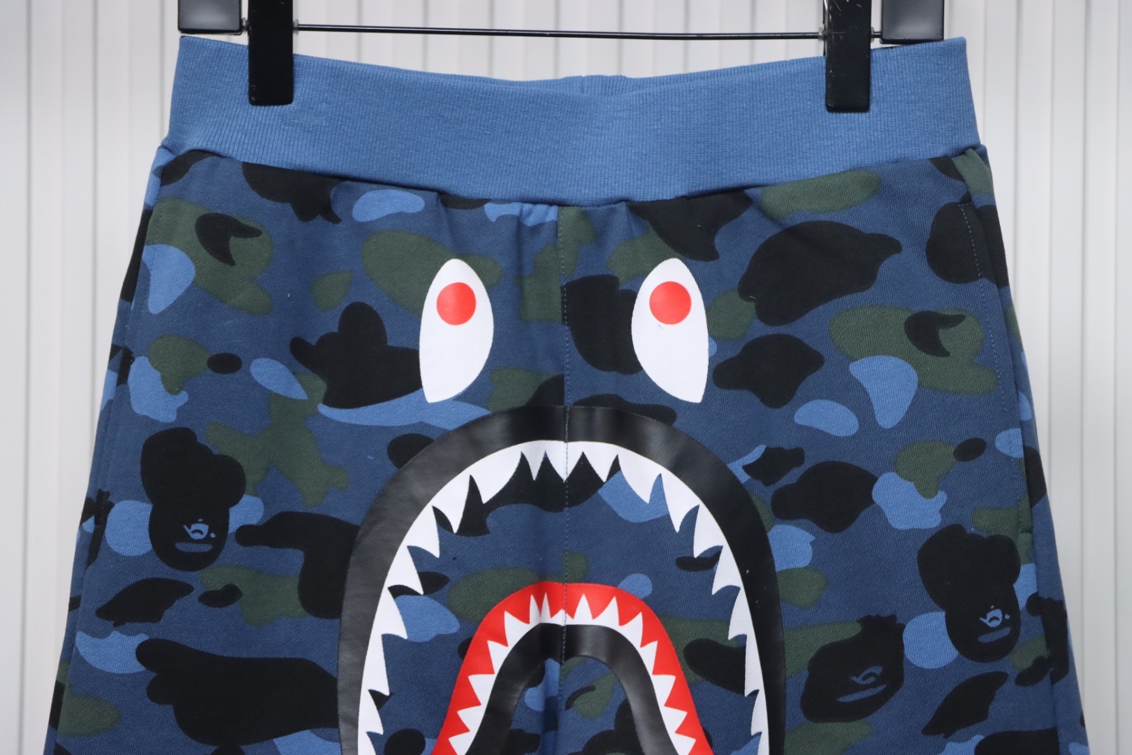 Bape ABC Camo Shark Sweat Shorts Blue