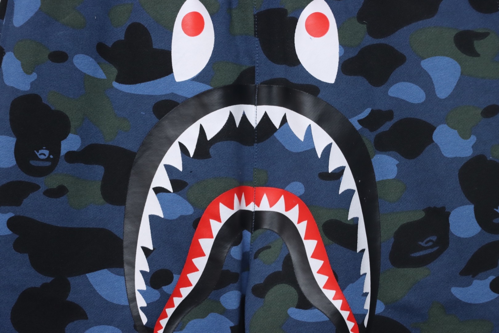 Bape ABC Camo Shark Sweat Shorts Blue