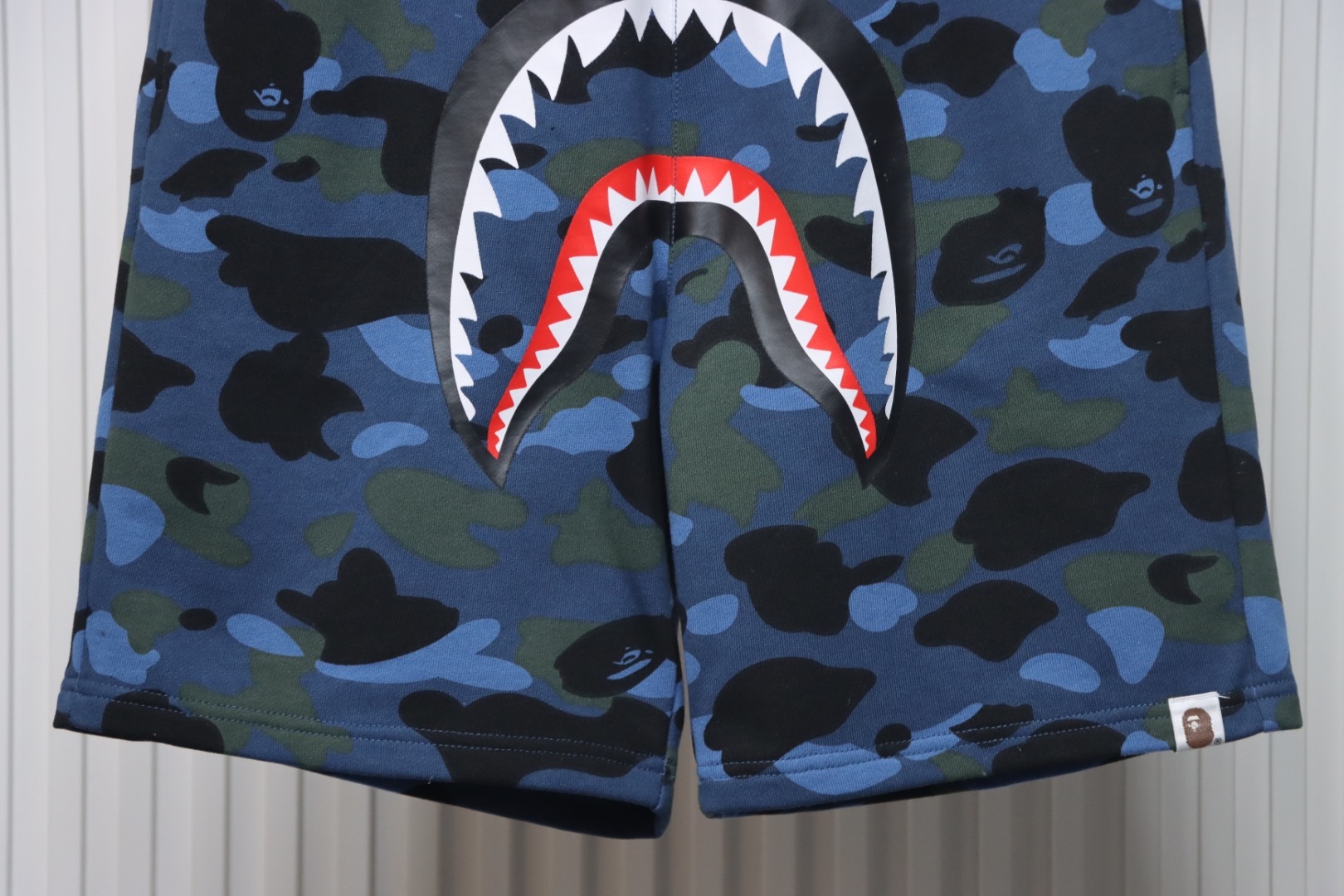 Bape ABC Camo Shark Sweat Shorts Blue
