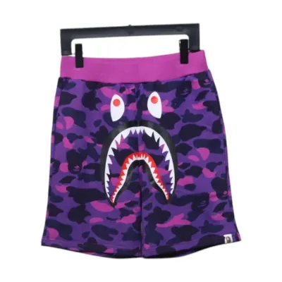 Bape ABC Camo Shark Sweat Shorts Purple 01