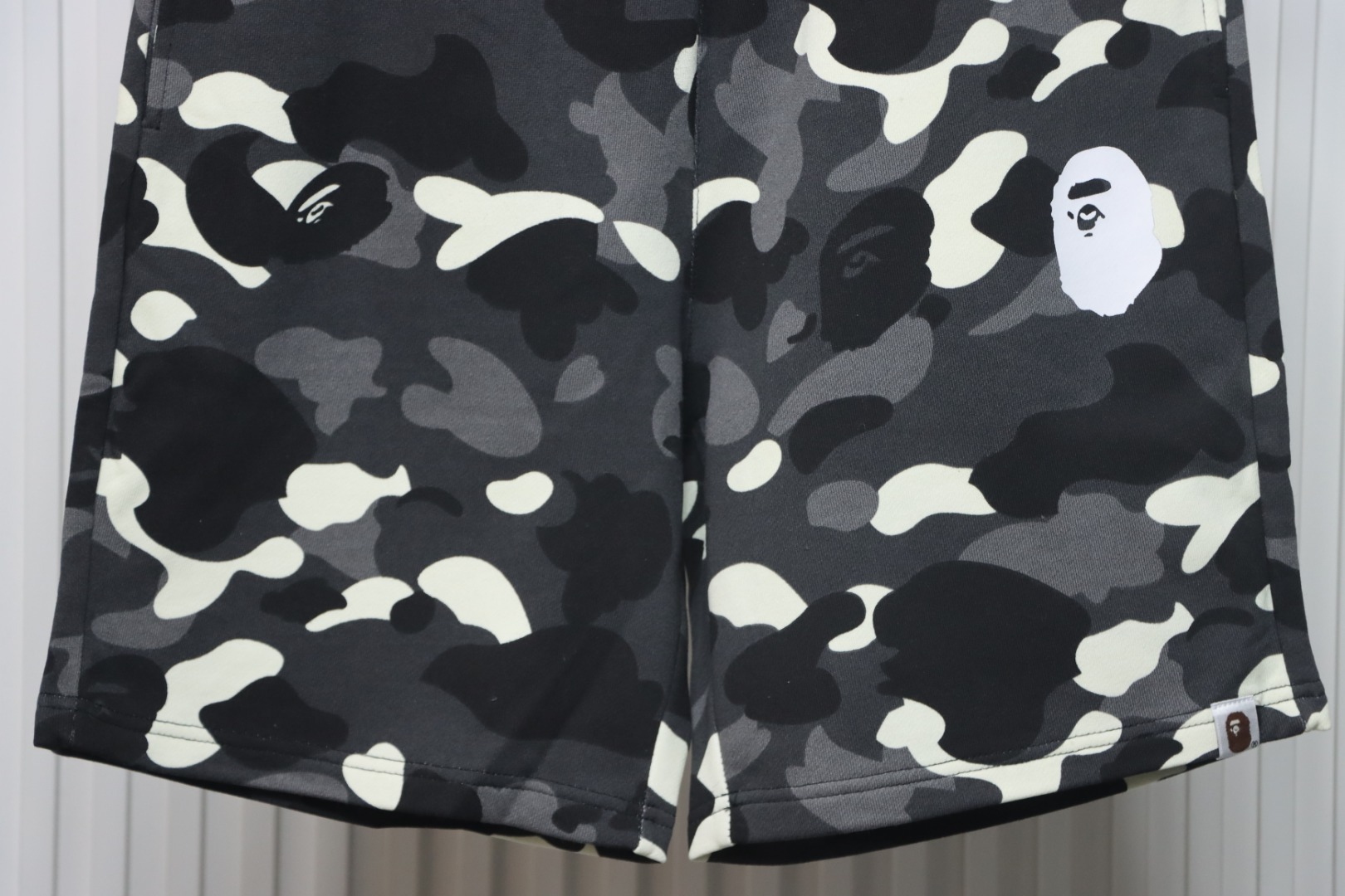 Bape Black And White Camouflage Shorts Black