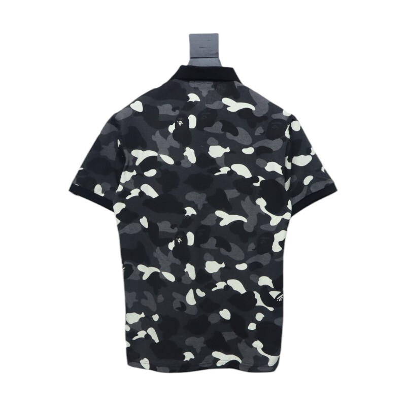 Coco Shoes Bape Black Black And White Camouflage Short Sleeve Black