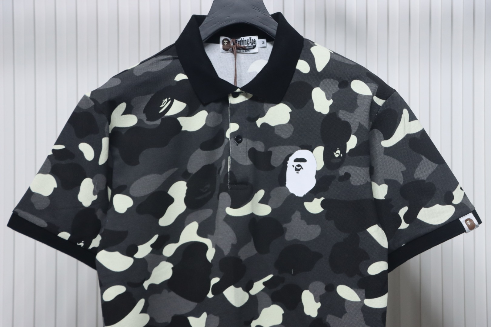 Coco Shoes Bape Black Black And White Camouflage Short Sleeve Black