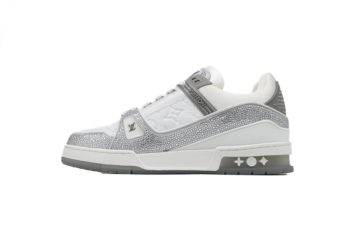 Coco Shoes Louis Vuitton Trainer Grey White Swarovski