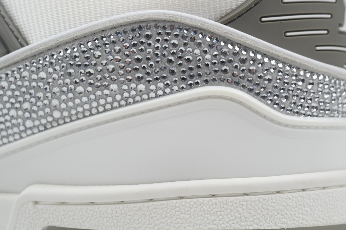 Coco Shoes Louis Vuitton Trainer Grey White Swarovski