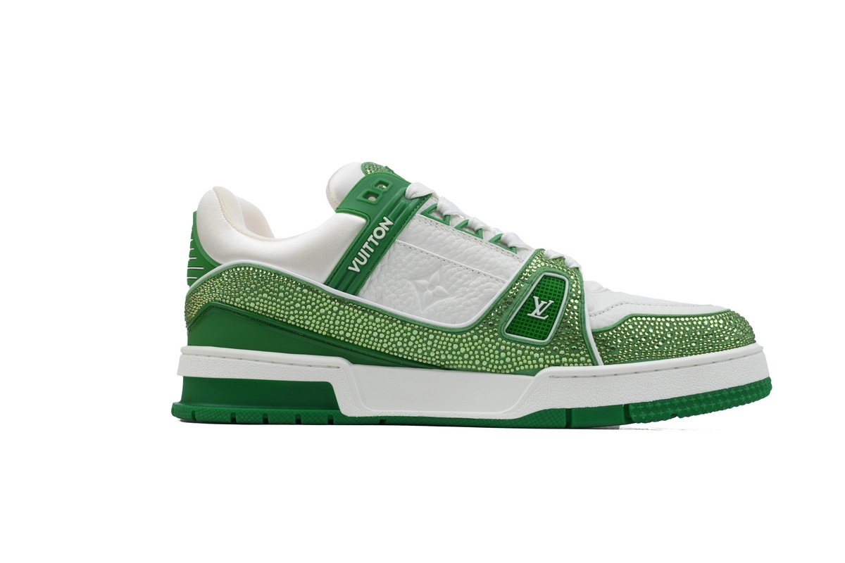 Coco Shoes Louis Vuitton Trainer Green White Swarovski