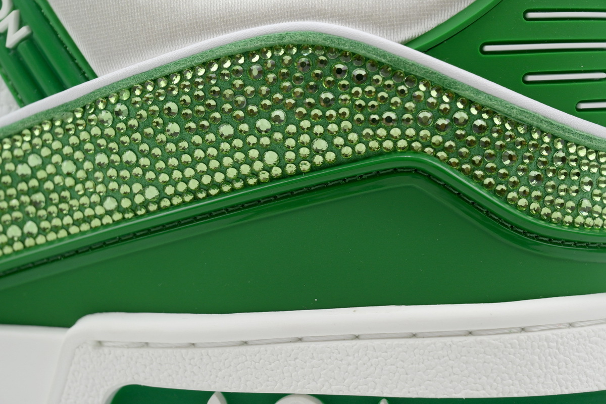 Coco Shoes Louis Vuitton Trainer Green White Swarovski