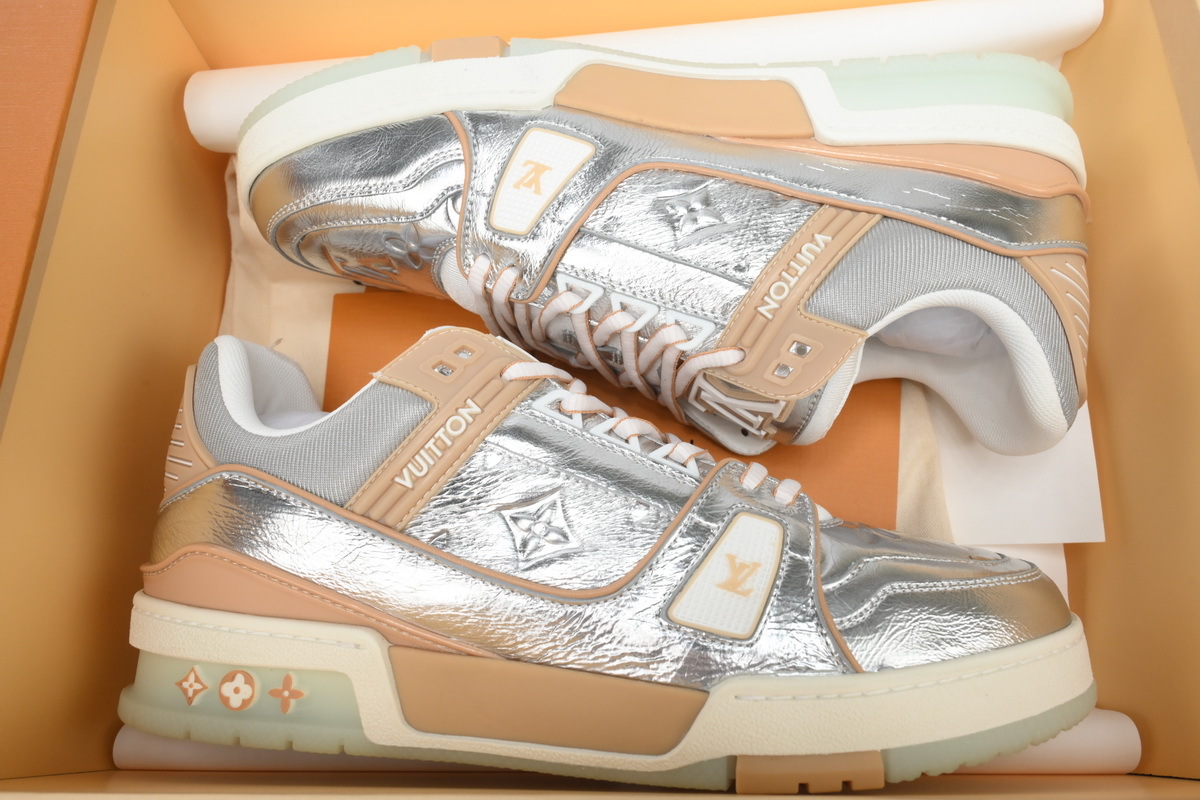 Coco Shoes Louis Vuitton Trainer Metallic Beige 1A996D