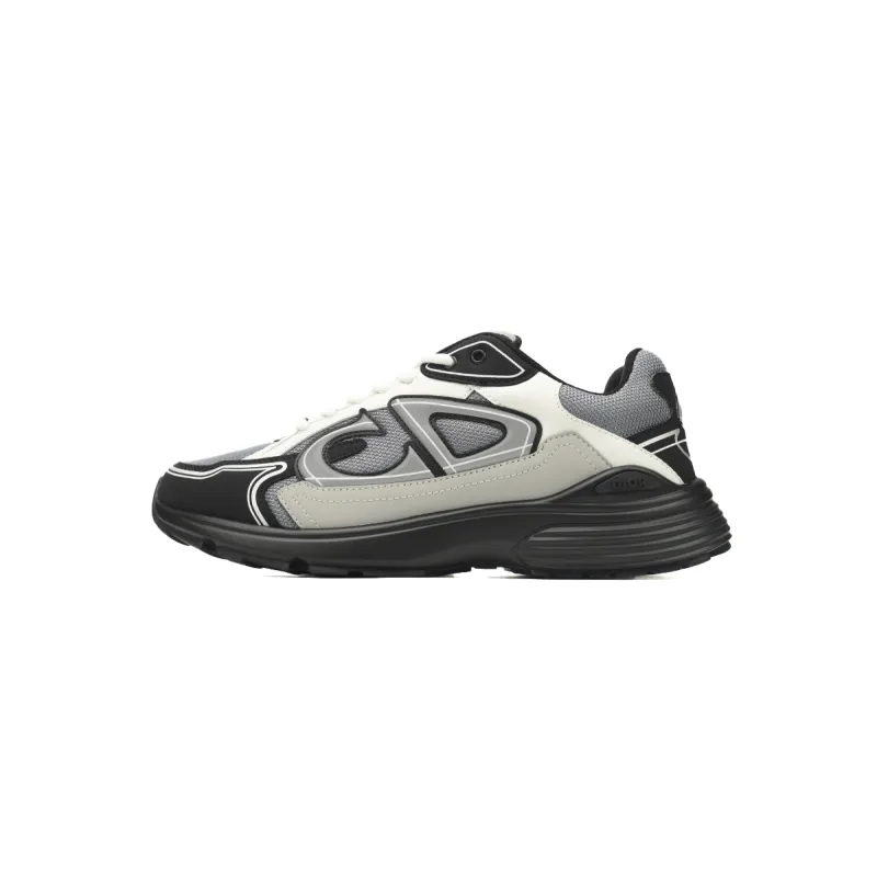 Dior B30  Lace-Up Sneakers Black Grey Silver Mesh 3SN279ZRA_H868