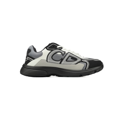 Dior B30  Lace-Up Sneakers Black Grey Silver Mesh 3SN279ZRA_H868 02