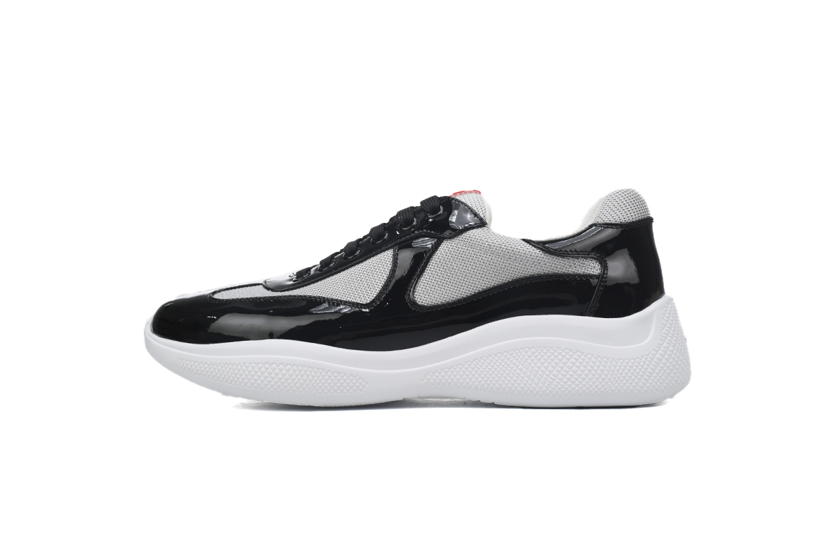 Prada Sneakers Black Gray With Black Shoelaces