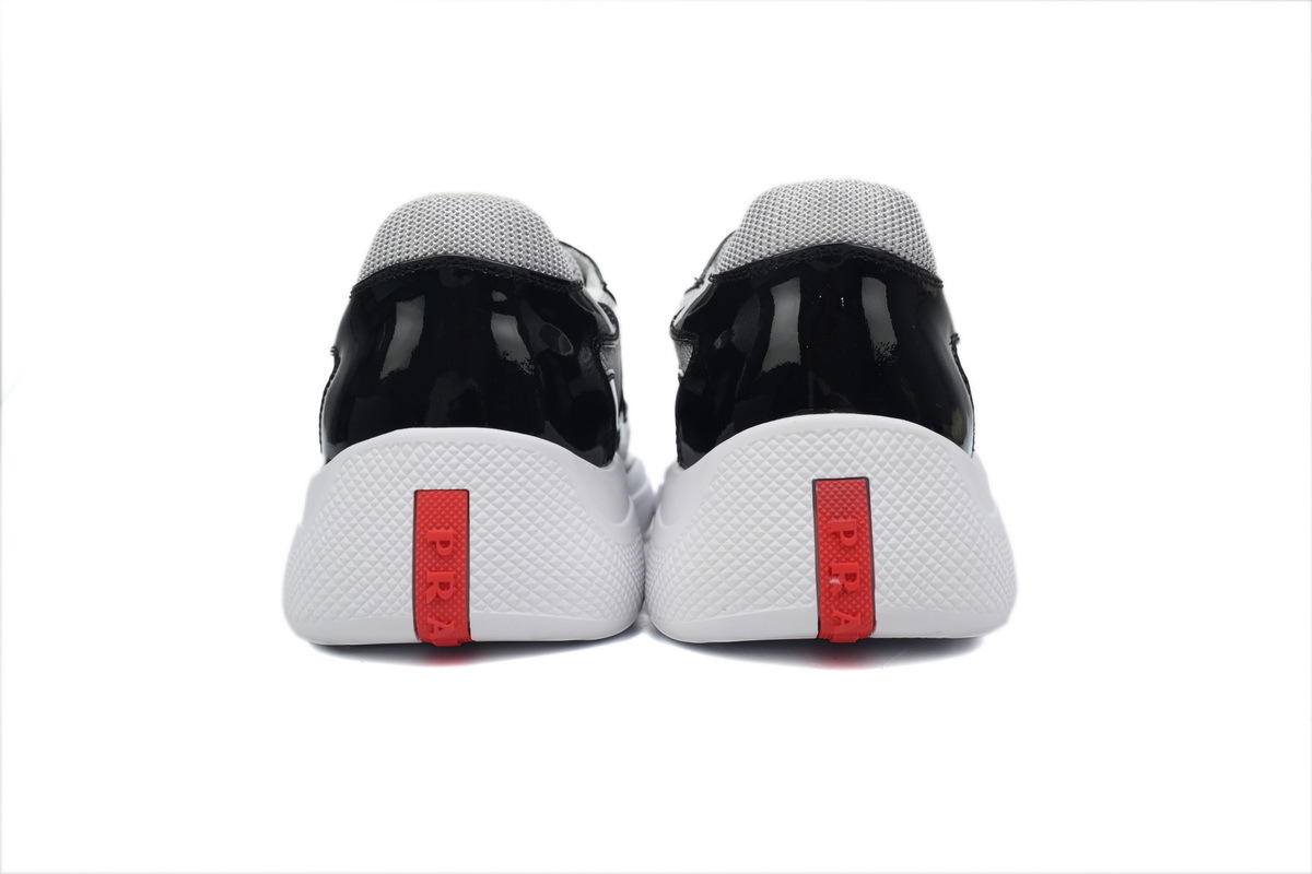 Prada Sneakers Black Gray With Black Shoelaces