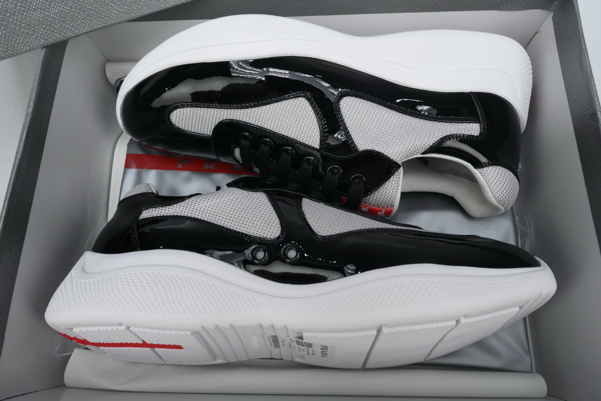 Prada Sneakers Black Gray With Black Shoelaces