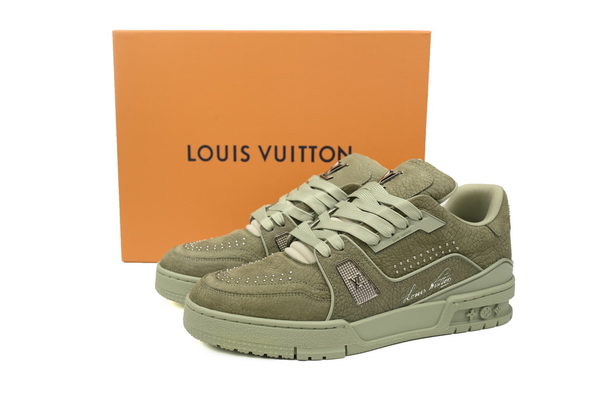 Coco Shoes Louis Vuitton Trainer Green Rivets