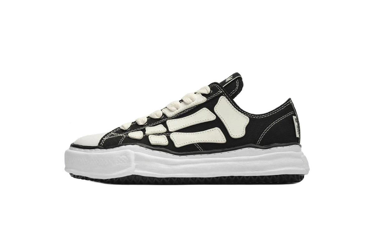 Coco Shoes Mihara Yasuhiro Alabaster x Amiri MMY Bones Skel-Top Low Black AMFOSR1076-001