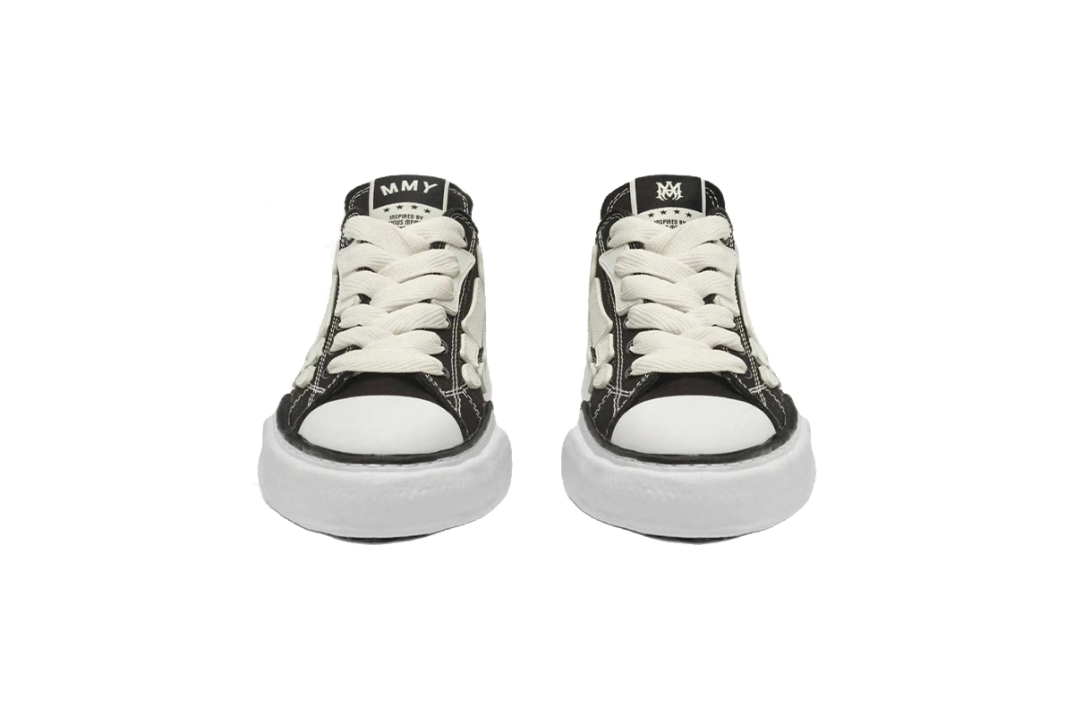 Coco Shoes Mihara Yasuhiro Alabaster x Amiri MMY Bones Skel-Top Low Black AMFOSR1076-001
