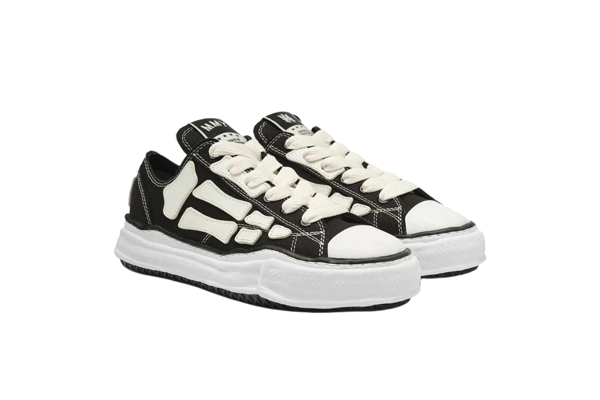 Coco Shoes Mihara Yasuhiro Alabaster x Amiri MMY Bones Skel-Top Low Black AMFOSR1076-001