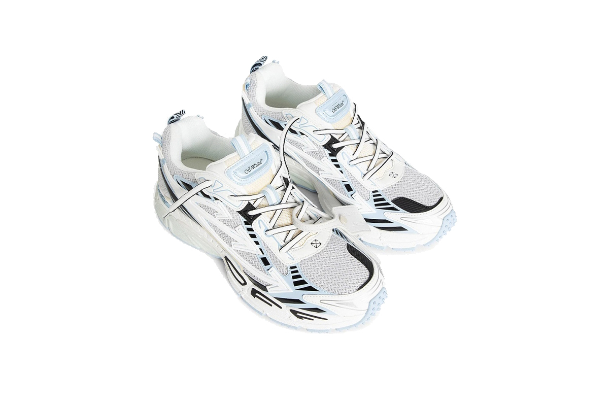 Off-White Be Right Back Mesh Trainers White Blue OMA295C99FAB0010140