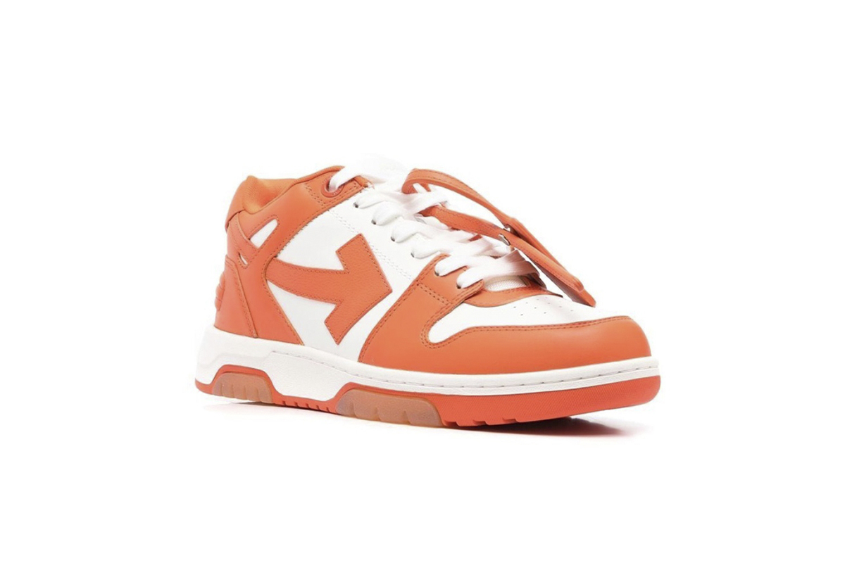 Off-White Out Of Office OOO Basses Blanc Orange OMIA189S22LEA0010120