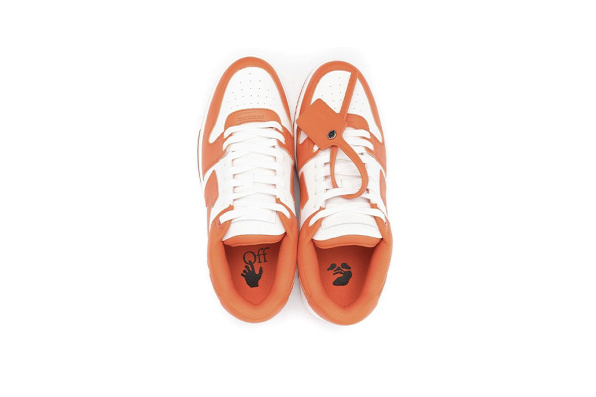 Off-White Out Of Office OOO Basses Blanc Orange OMIA189S22LEA0010120