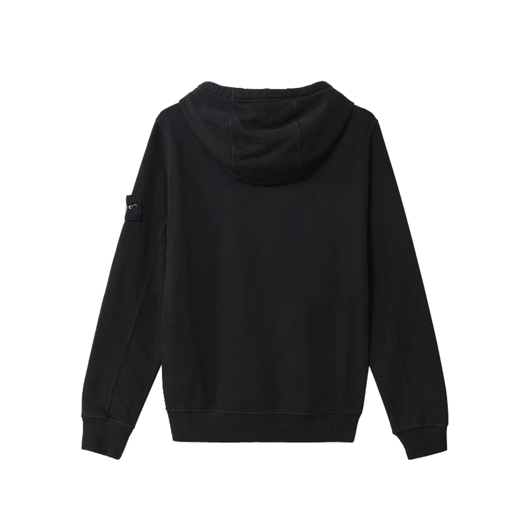 Coco Shoes Stone Island Brushed Cotton Fleece Zip Hoodie Black 791561620-V0029 