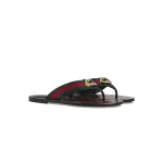 Gucci Kika Green Red Black GG Web Flip Flop Sandals 612138 H9020 8476