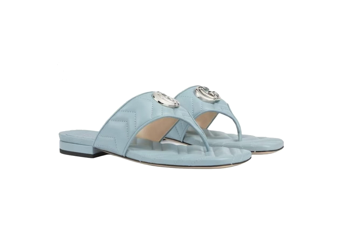 Gucci Double G Thong Sandal Blue 771585 BKO60 4728