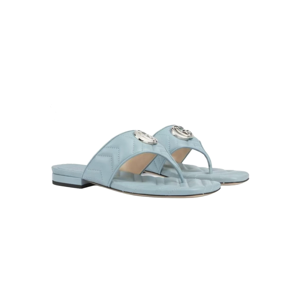 Gucci Double G Thong Sandal Blue 771585 BKO60 4728