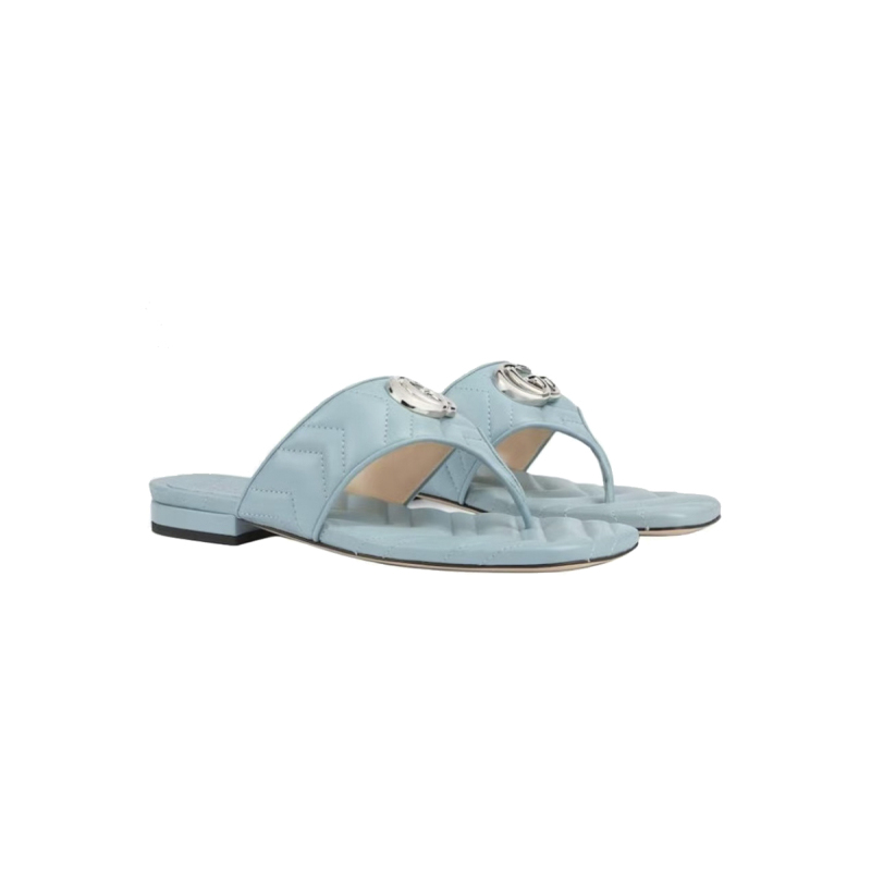 Gucci Double G Thong Sandal Blue 771585 BKO60 4728