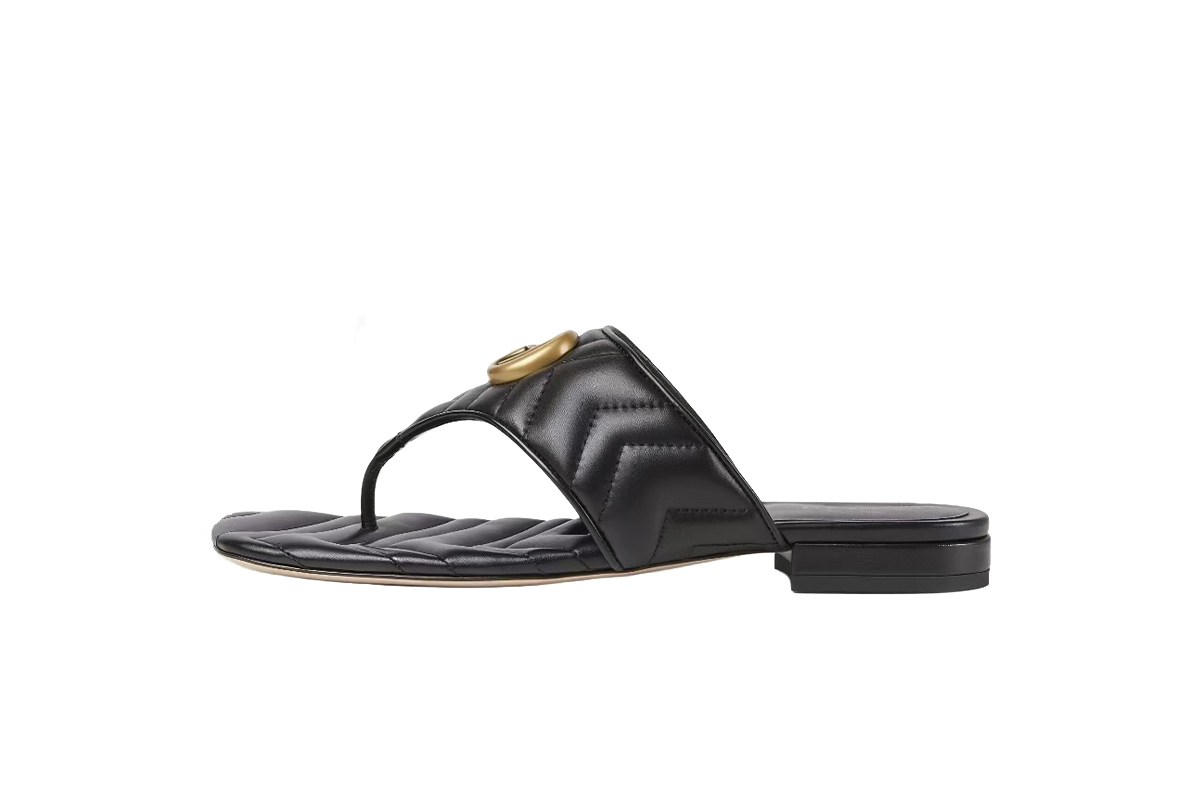 Gucci Double G Thong Sandal Black 776948 BKO60 1000