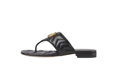 Gucci Double G Thong Sandal Black 776948 BKO60 1000 01