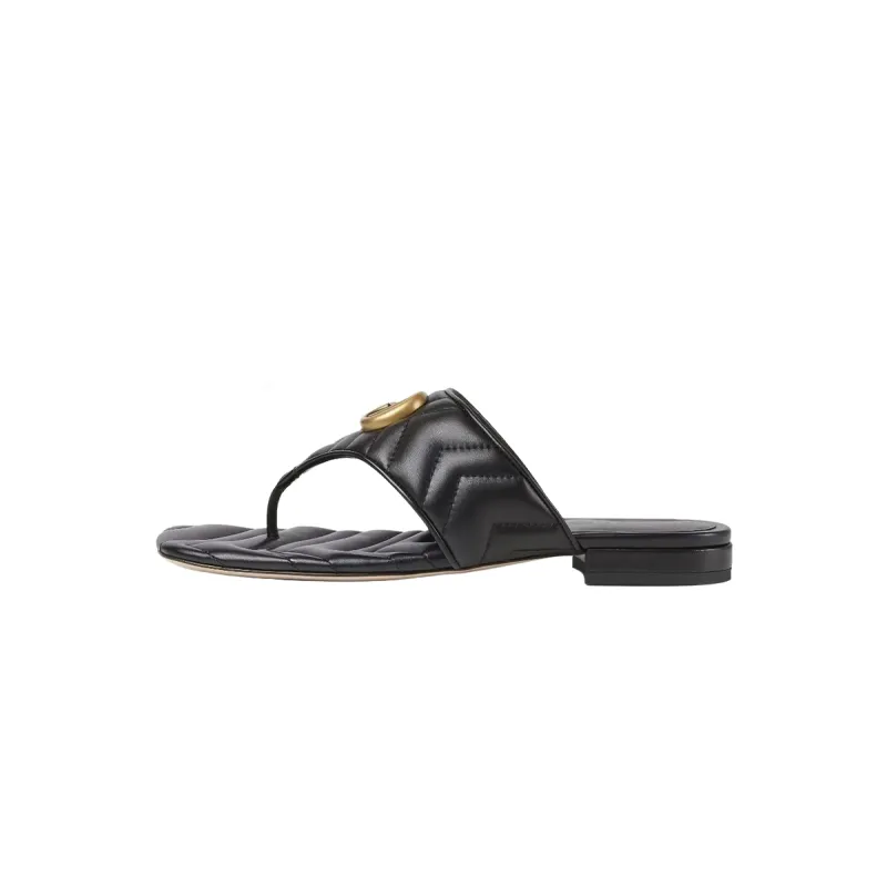Gucci Double G Thong Sandal Black 776948 BKO60 1000