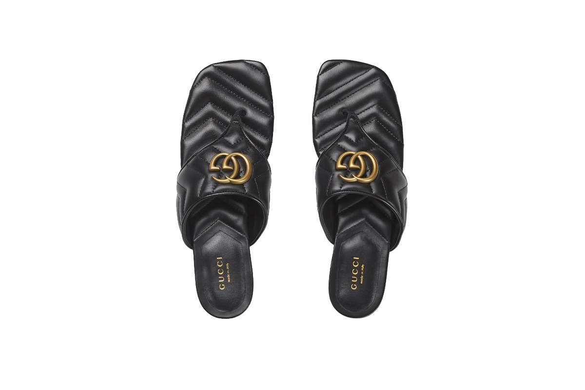 Gucci Double G Thong Sandal Black 776948 BKO60 1000