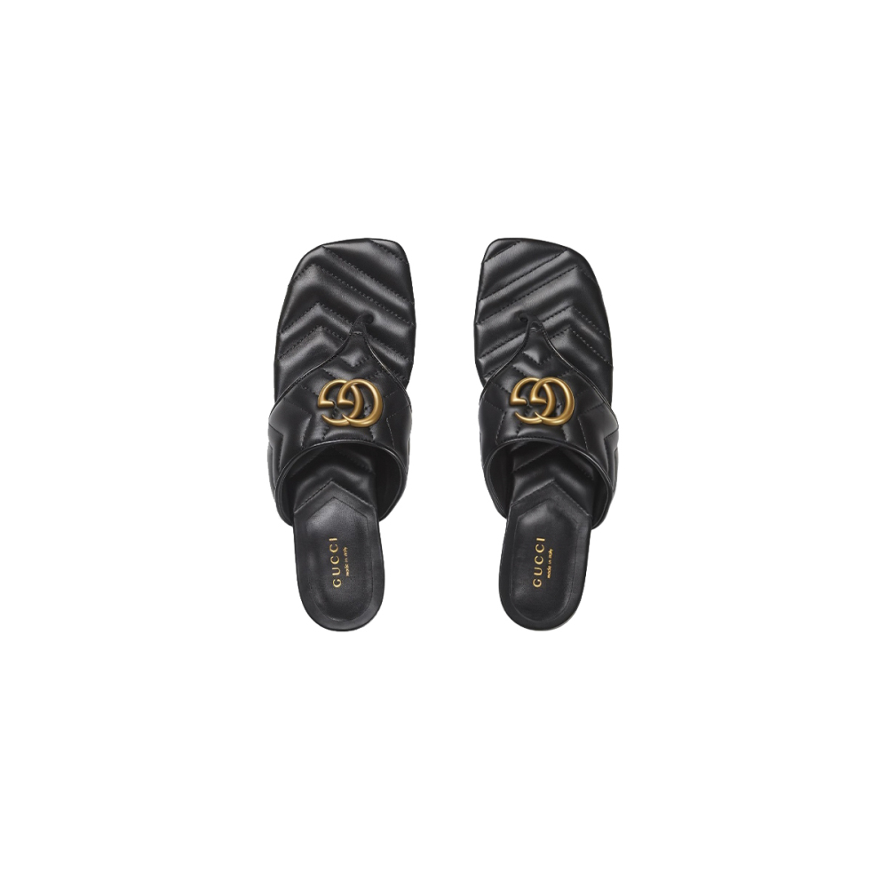 Gucci Double G Thong Sandal Black 776948 BKO60 1000