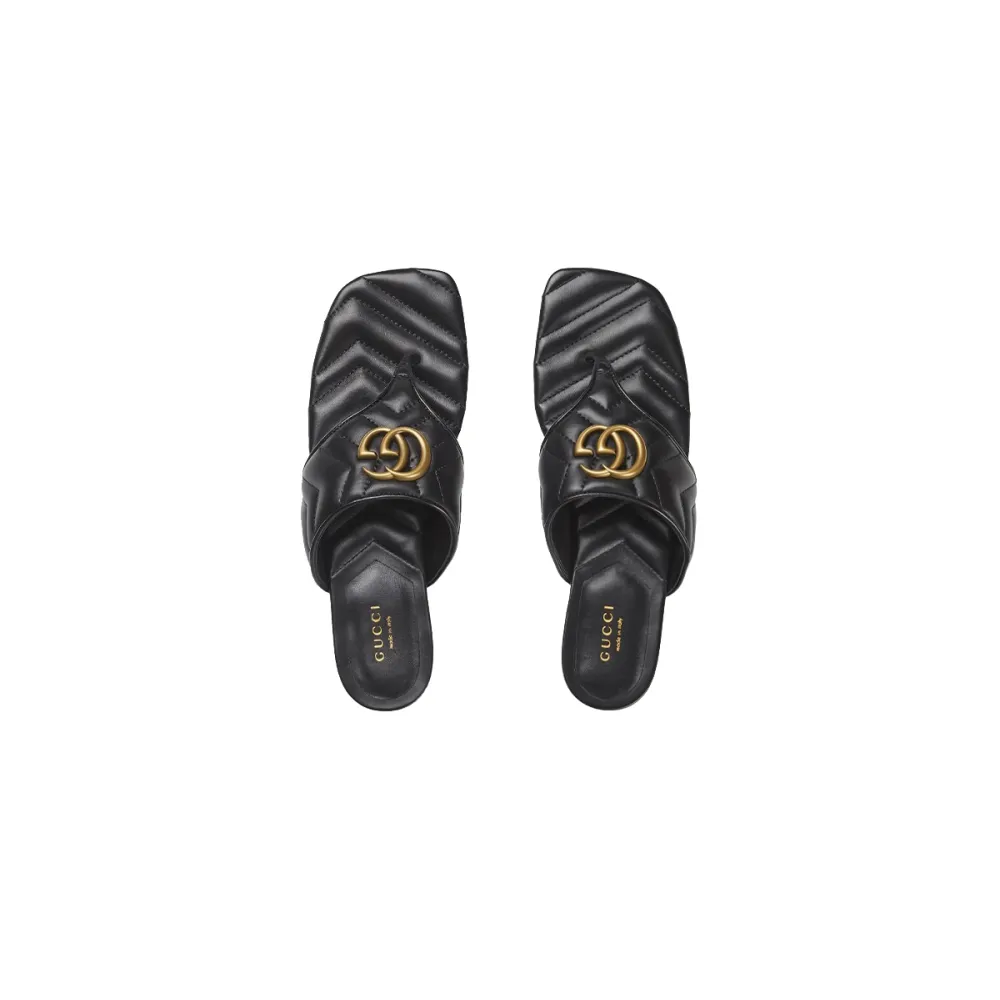 Gucci Double G Thong Sandal Black 776948 BKO60 1000