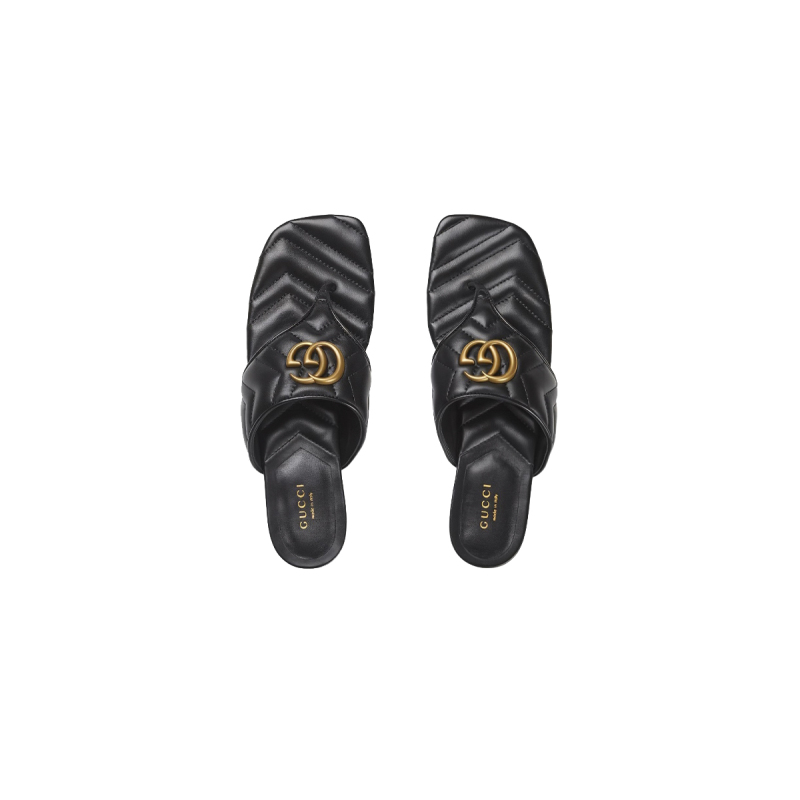 Gucci Double G Thong Sandal Black 776948 BKO60 1000
