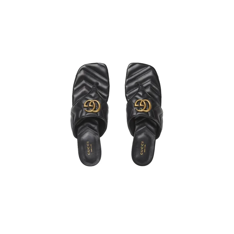 Gucci Double G Thong Sandal Black 776948 BKO60 1000