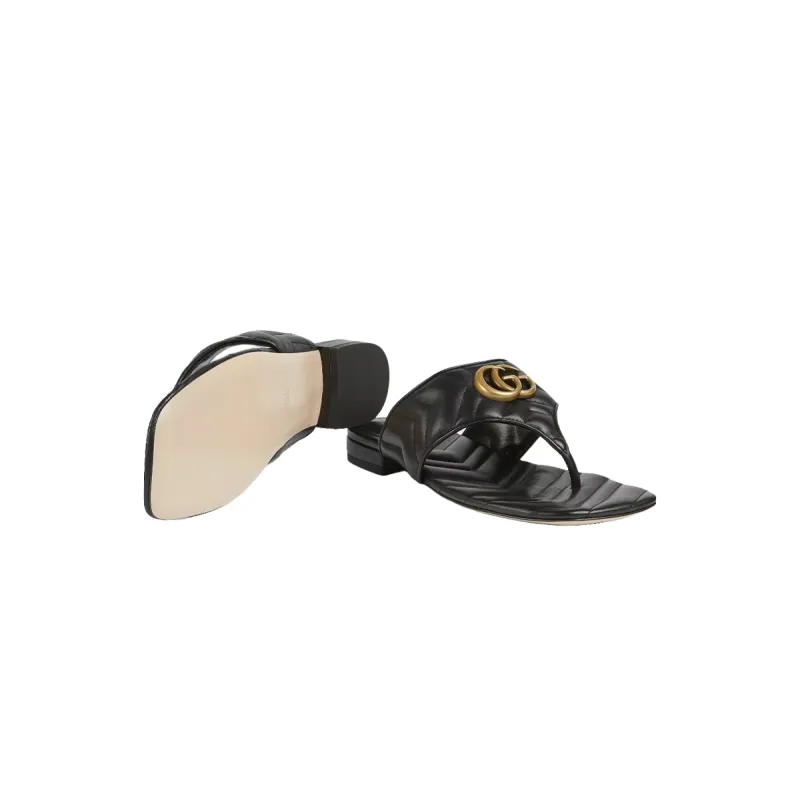 Gucci Double G Thong Sandal Black 776948 BKO60 1000