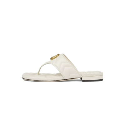 Gucci Double G Thong Sandal White 776948 BKO60 9049 01